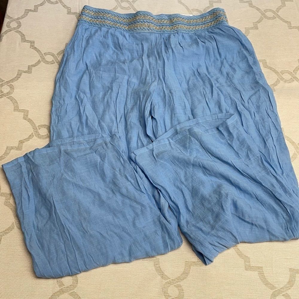 JM Collection rayon pants blue large